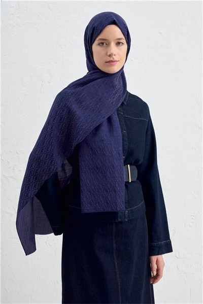 Armine Elegance İpek Pamuk Monogram Şal 02