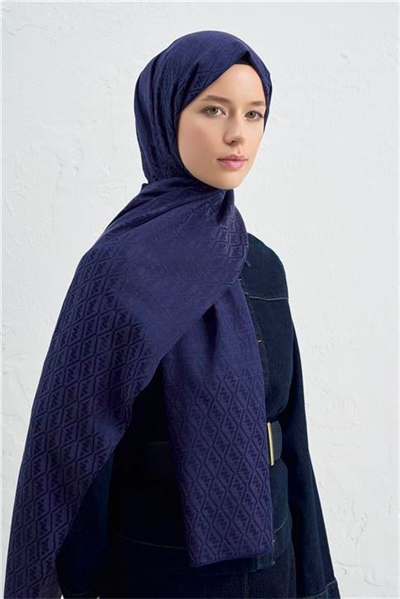 Armine Elegance İpek Pamuk Monogram Şal 02