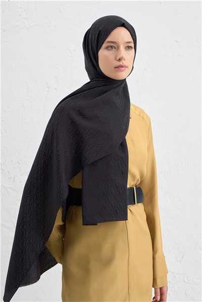 Armine Elegance İpek Pamuk Monogram Şal 01