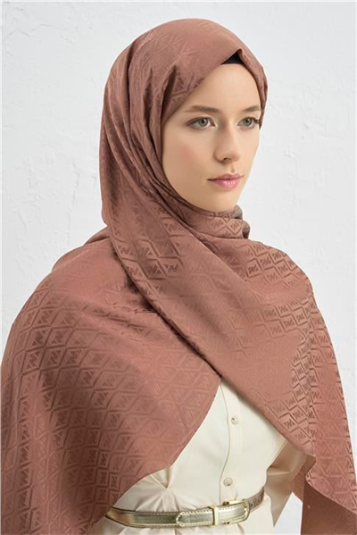 Armine Elegance İpek Pamuk Monogram Şal 11