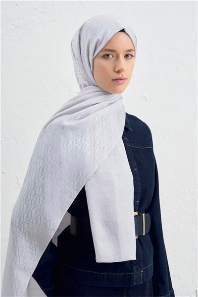 Armine Elegance İpek Pamuk Monogram Şal 23