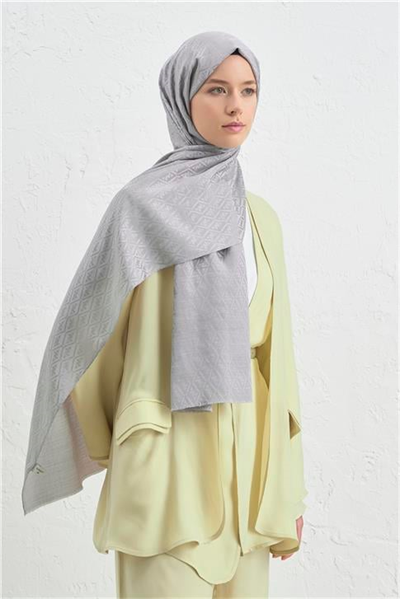 Armine Elegance İpek Pamuk Monogram Şal 22