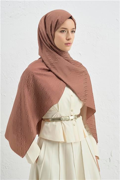Armine Elegance İpek Pamuk Monogram Şal 11