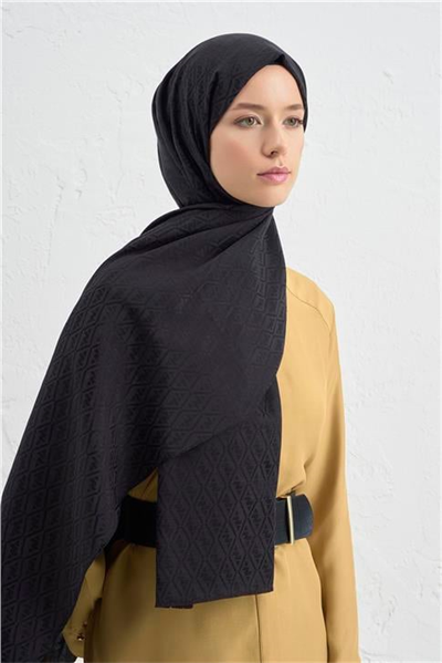 Armine Elegance İpek Pamuk Monogram Şal 01