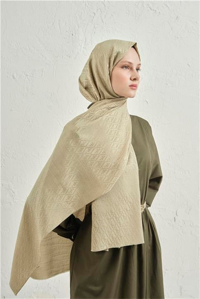Armine Elegance İpek Pamuk Monogram Şal 54