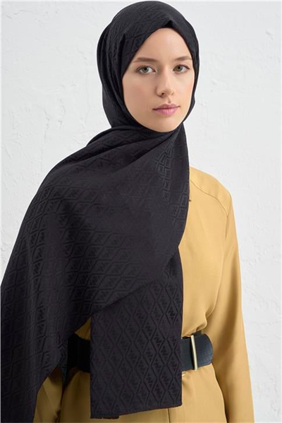 Armine Elegance İpek Pamuk Monogram Şal 01