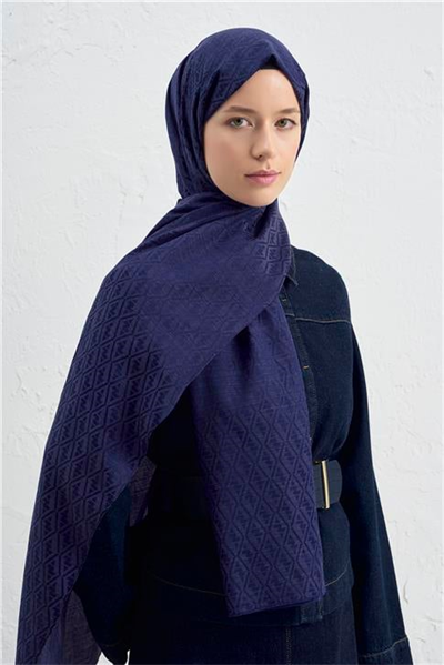Armine Elegance İpek Pamuk Monogram Şal 02