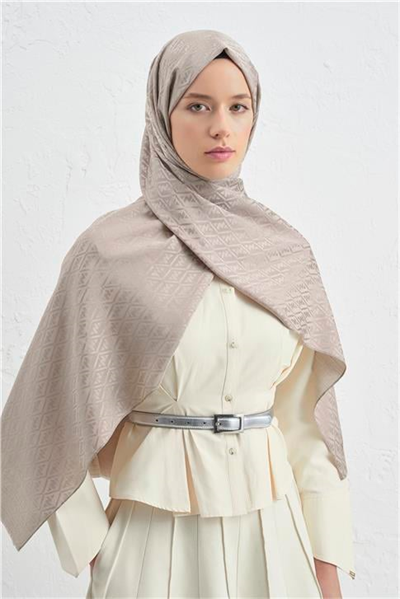 Armine Elegance İpek Pamuk Monogram Şal 08