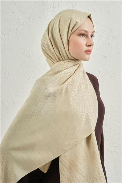 Armine Elegance İpek Pamuk Monogram Şal 17