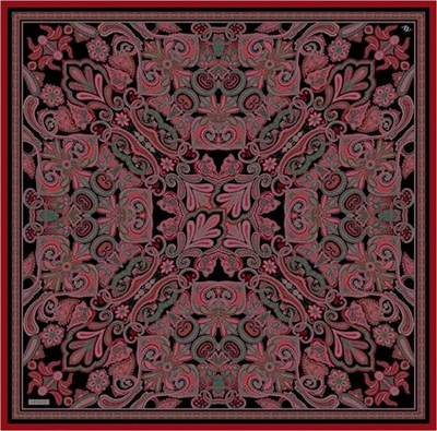 Armine Etnik Desen Saf İpek Twill Eşarp 9421D 87