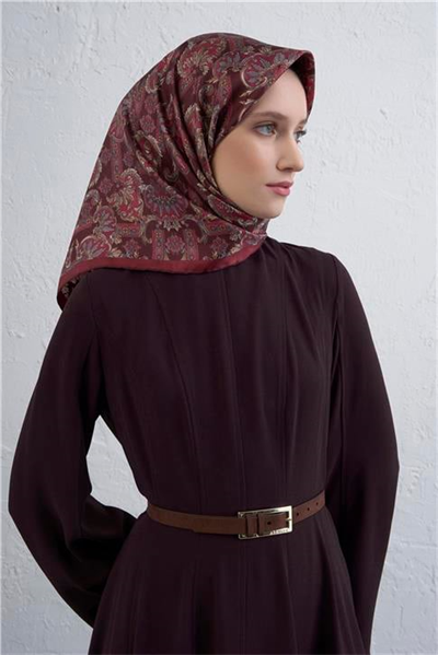 Armine Etnik Desen Saf İpek Twill Eşarp 9416D 84
