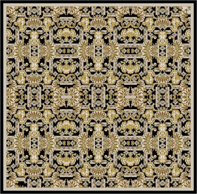 Armine Etnik Desen Saf İpek Twill Eşarp 9416D 34