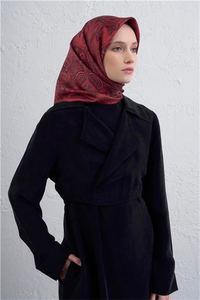 Armine Etnik Desen Saf İpek Twill Eşarp 9421D 85