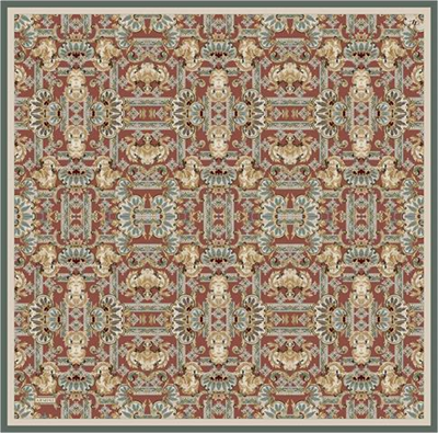 Armine Etnik Desen Saf İpek Twill Eşarp 9416D 31