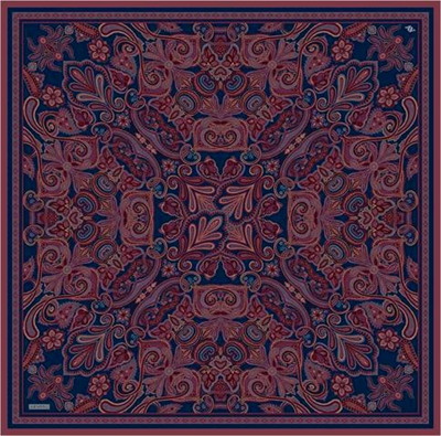 Armine Etnik Desen Saf İpek Twill Eşarp 9421D 88