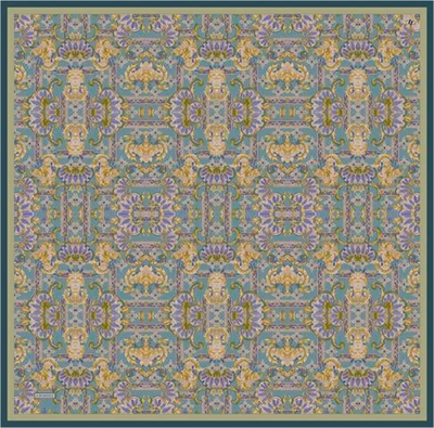 Armine Etnik Desen Saf İpek Twill Eşarp 9416D 52