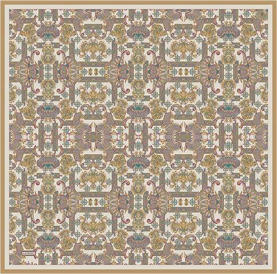 Armine Etnik Desen Saf İpek Twill Eşarp 9416D 05