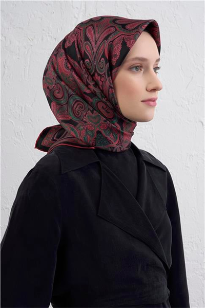 Armine Etnik Desen Saf İpek Twill Eşarp 9421D 87