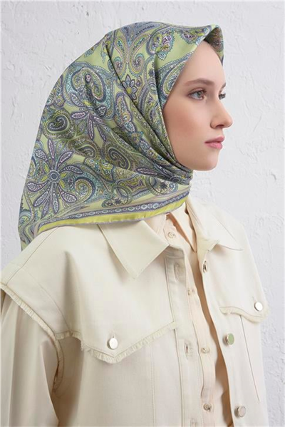 Armine Etnik Desen Saf İpek Twill Eşarp 9421D 83