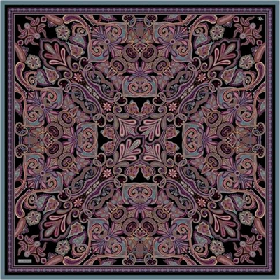 Armine Etnik Desen Saf İpek Twill Eşarp 9421D 86
