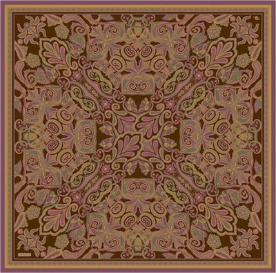 Armine Etnik Desen Saf İpek Twill Eşarp 9421D 81