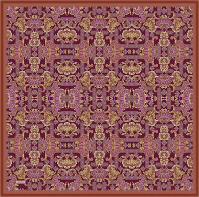 Armine Etnik Desen Saf İpek Twill Eşarp 9416D 55