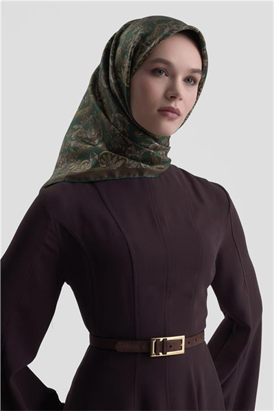 Armine Etnik Desen Saf İpek Twill Eşarp 9416D 58