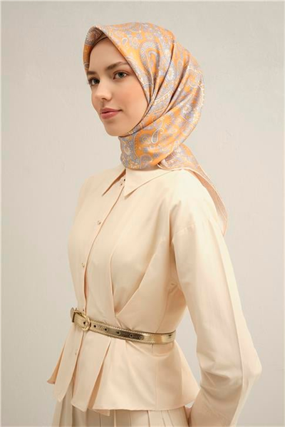 Armine Etnik Desenli Saf İpek Sura Eşarp 9304D 37