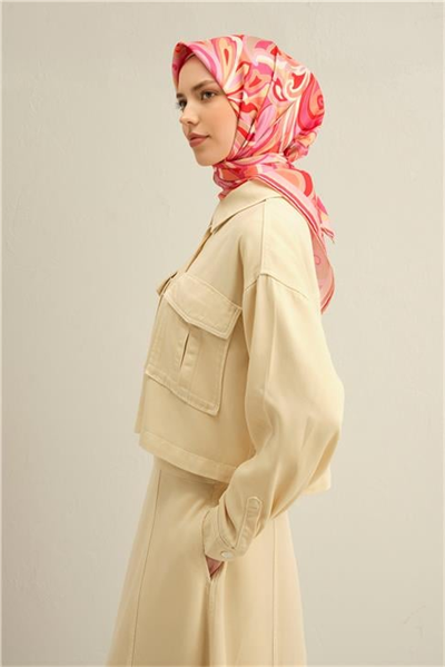 Armine Etnik Desenli Saf İpek Sura Eşarp 9323D 33