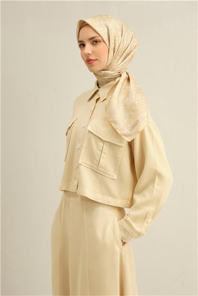 Armine Etnik Desenli Saf İpek Sura Eşarp 9304D 53