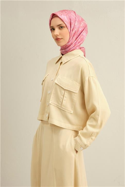 Armine Etnik Desenli Saf İpek Sura Eşarp 9304D 52