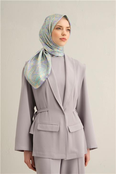 Armine Etnik Desenli Saf İpek Sura Eşarp 9304D 34