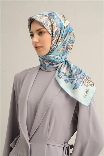 Armine Etnik Desenli Saf İpek Sura Eşarp 9338D 35