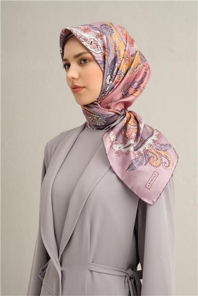 Armine Etnik Desenli Saf İpek Sura Eşarp 9338D 53
