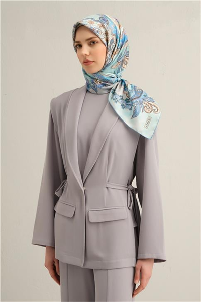 Armine Etnik Desenli Saf İpek Sura Eşarp 9338D 35