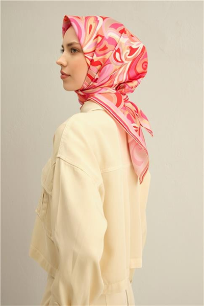 Armine Etnik Desenli Saf İpek Twill Eşarp 9323D 33