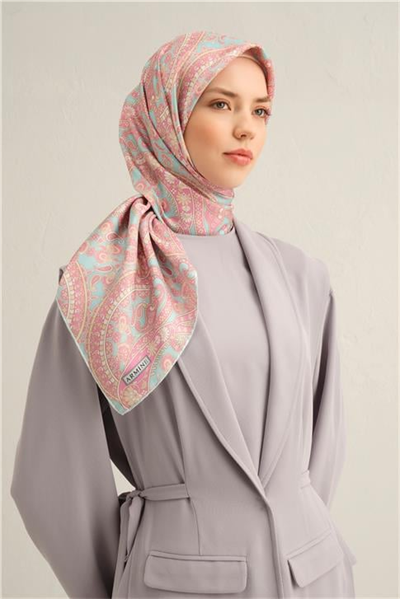 Armine Etnik Desenli Saf İpek Twill Eşarp 9304D 31