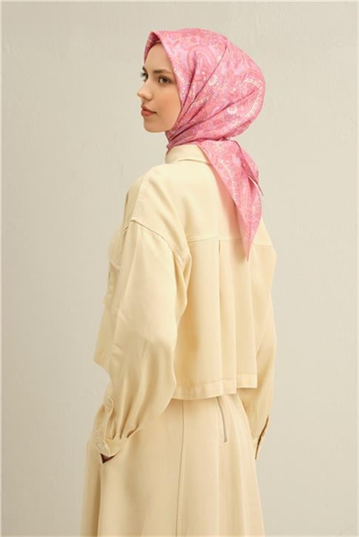 Armine Etnik Desenli Saf İpek Twill Eşarp 9304D 52