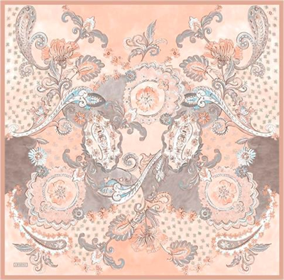 Armine Etnik Desenli Saf İpek Twill Eşarp 9338D 55