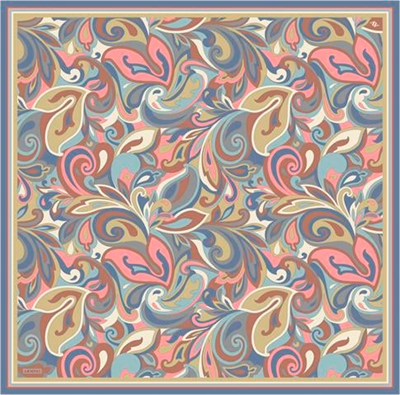 Armine Etnik Desenli Saf İpek Twill Eşarp 9323D 02