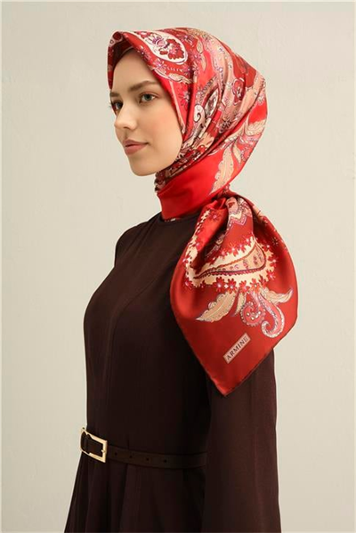 Armine Etnik Desenli Saf İpek Twill Eşarp 9338D 50