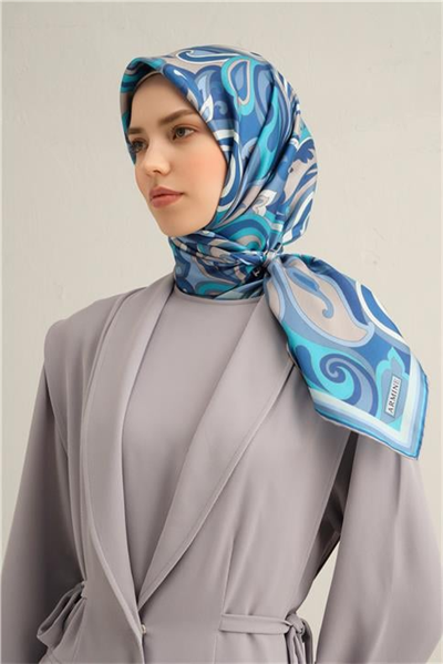 Armine Etnik Desenli Saf İpek Twill Eşarp 9323D 06