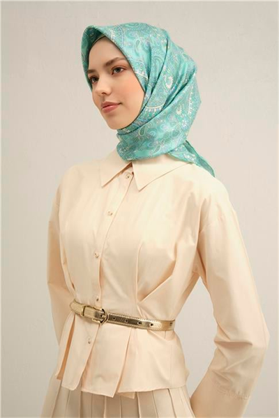 Armine Etnik Desenli Saf İpek Twill Eşarp 9304D 20