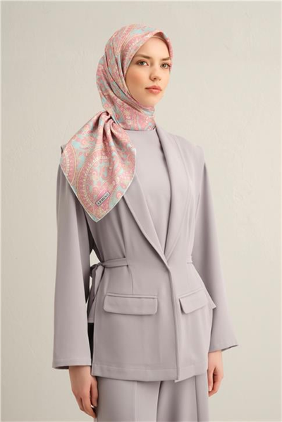 Armine Etnik Desenli Saf İpek Twill Eşarp 9304D 31