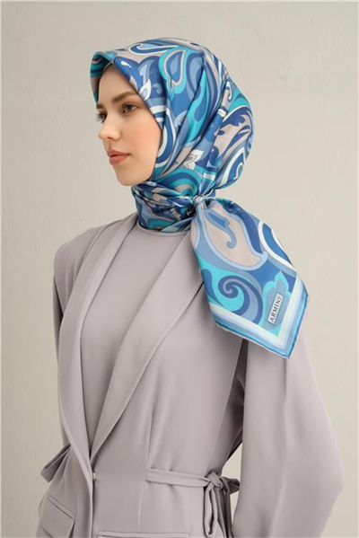 Armine Etnik Desenli Saf İpek Twill Eşarp 9323D 06