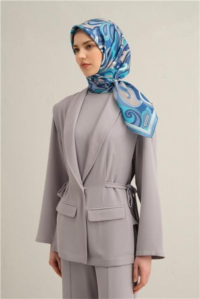 Armine Etnik Desenli Saf İpek Twill Eşarp 9323D 06