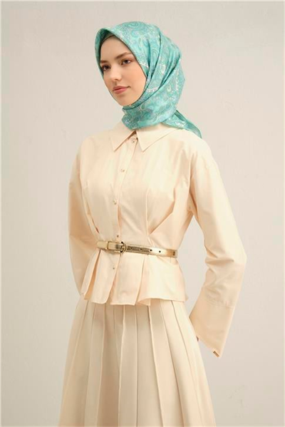 Armine Etnik Desenli Saf İpek Twill Eşarp 9304D 20
