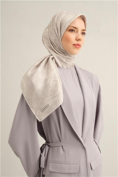 Armine Etnik Desenli Saf İpek Twill Eşarp 9304D 84
