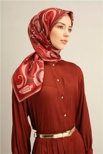Armine Etnik Desenli Saf İpek Twill Eşarp 9323D 86