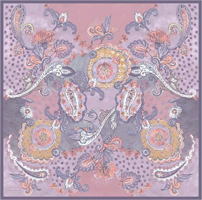 Armine Etnik Desenli Saf İpek Twill Eşarp 9338D 53